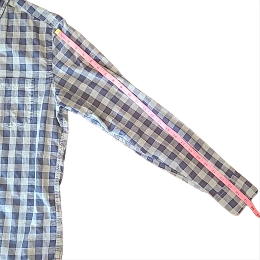 J. Crew Heathered Cotton Plaid Dress Shirt Collared Button Up Checkered Top Sm.